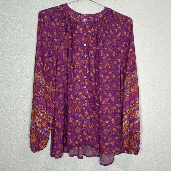 NWT SPELL & THE GYPSY
COLLECTIVE MADAME PEACOCK BLOUSE - BOYSENBERRY Size XS - Picture 2 of 14